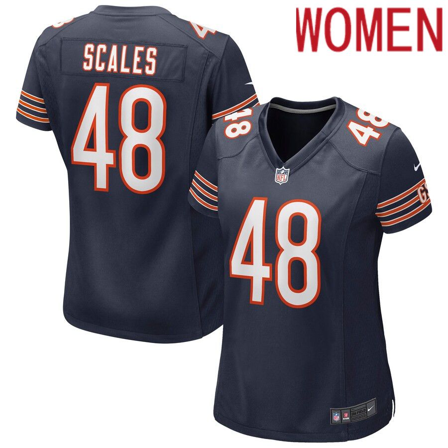 Women Chicago Bears 48 Patrick Scales Nike Navy Game NFL Jersey